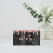 Notary Black Pink Glitzer Foto Loan Agent Skript Visitenkarte (Stehend Vorderseite)