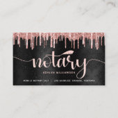 Notary Black Pink Glitzer Foto Loan Agent Skript Visitenkarte (Vorderseite)