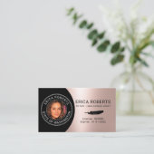 Notary Briefmarke Loan Signing Agent Rose Gold Fot Visitenkarte (Stehend Vorderseite)
