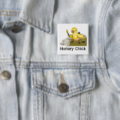 Notary Chick Yellow Feather Quill and Documents Button (Beispiel)