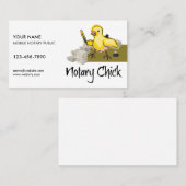 Notary Chick Yellow Feather Quill angepasst Visitenkarte (Vorne/Hinten)