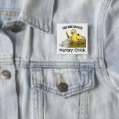 Notary Chick Yellow Feather Quill Customized Name Button (Beispiel)