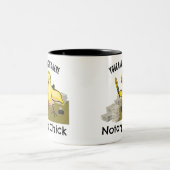 Notary Chick Yellow Feather Quill Customized Name Zweifarbige Tasse (Mittel)