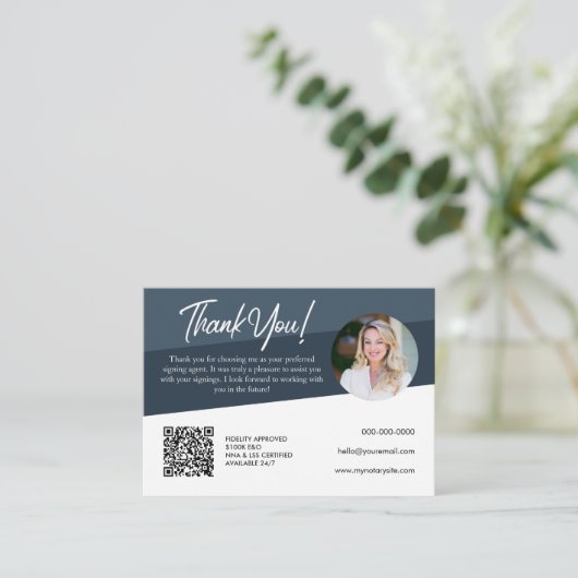 Notary Dark Azure Loan Signierung danke Ihnen Gesc Visitenkarte (Stehend Vorderseite)