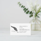 Notary Feather Quill Nib Visitenkarte (Stehend Vorderseite)