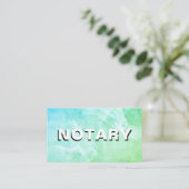 *~* NOTARY FOTO AQUA BLUE MARBLE Signature Agent Visitenkarte (Stehend Vorderseite)