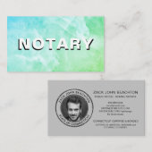 *~* NOTARY FOTO AQUA BLUE MARBLE Signature Agent Visitenkarte (Vorne/Hinten)