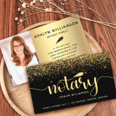 Notary Foto Black Gold Glitzer Loan Signing Agent Visitenkarte