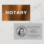 *~* NOTARY FOTO COPPER METAL Signature Agent  Visitenkarte (Vorne/Hinten)