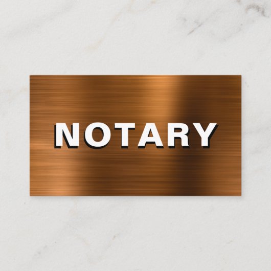 *~* NOTARY FOTO COPPER METAL Signature Agent  Visitenkarte (Vorderseite)