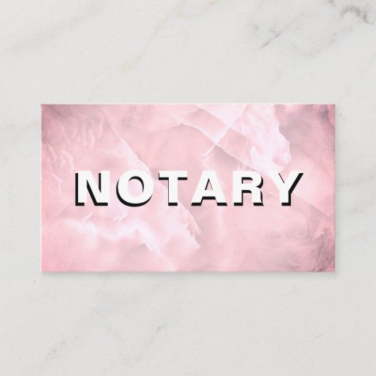*~* NOTARY FOTO Dusty Pink MARBLE Signiering Agent Visitenkarte (Vorderseite)