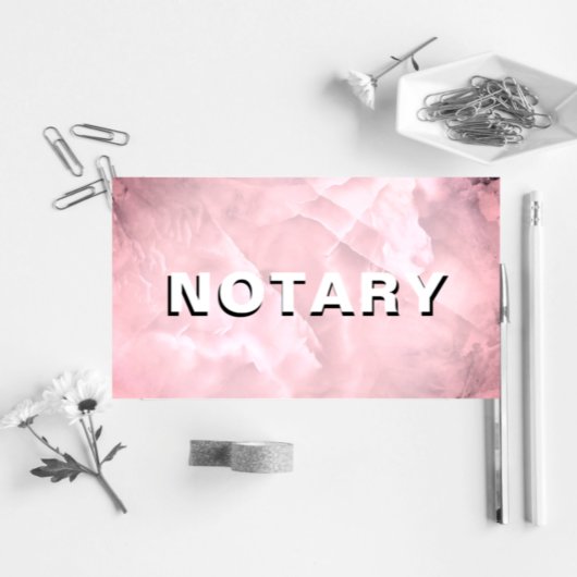 *~* NOTARY FOTO Dusty Pink MARBLE Signiering Agent Visitenkarte