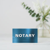 *~* NOTARY FOTO METAL AQUAMARIN Signature Agent Visitenkarte (Stehend Vorderseite)