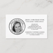 *~* NOTARY FOTO METAL AQUAMARIN Signature Agent Visitenkarte (Rückseite)