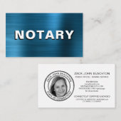 *~* NOTARY FOTO METAL AQUAMARIN Signature Agent Visitenkarte (Vorne/Hinten)