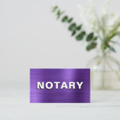 *~* NOTARY FOTO METAL LILA Signature Agent Visitenkarte (Stehend Vorderseite)