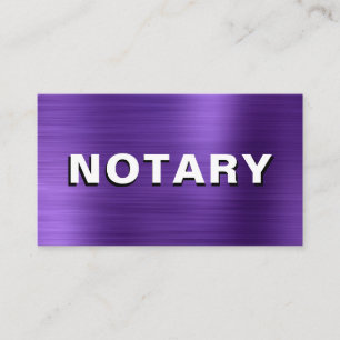 *~* NOTARY FOTO METAL LILA Signature Agent Visitenkarte