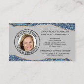 *~* NOTARY FOTO Pen Feather Signieren Agent Glitze Visitenkarte (Rückseite)