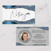 *~* NOTARY FOTO Pen Feather Signieren Agent Glitze Visitenkarte (Vorne/Hinten)