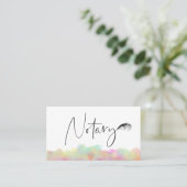 *~* NOTARY FOTO Pen Feather Signieren Agent Pastel Visitenkarte (Stehend Vorderseite)