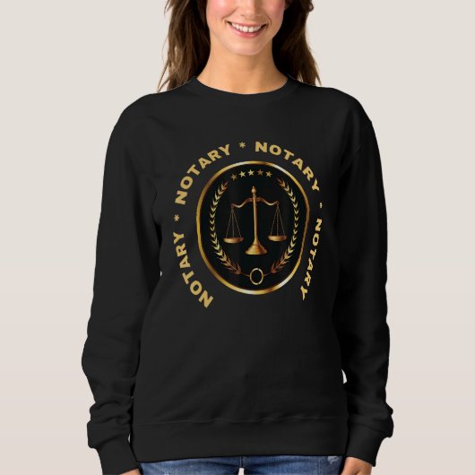 Notary Legal Scales Notariate Briefmarke Siegel Em Sweatshirt (Vorderseite)