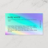 Notary Loan Agent Visitenkarte (Rückseite)