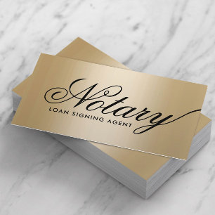 Notary Loan Signature Agent Elegante Typografie Go Visitenkarte