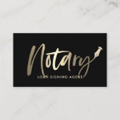 Notary Loan Signature Agent Gold Typografy Visitenkarte (Vorderseite)