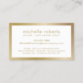 Notary Loan Signature Agent Moderne Goldtypografie Visitenkarte (Rückseite)
