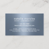 Notary Loan Signature Agent Typografie Dusty Blue Visitenkarte (Rückseite)