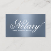Notary Loan Signature Agent Typografie Dusty Blue Visitenkarte (Vorderseite)