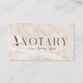 Notary Loan Signing Agent Beige Marmor Visitenkarte (Vorderseite)