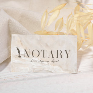 Notary Loan Signing Agent Beige Marmor Visitenkarte