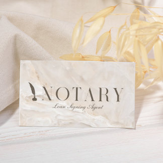 Notary Loan Signing Agent Beige Marmor Visitenkarte