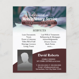 Notary Loan Signing Agent Beruflich Burgund Flyer