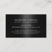 Notary Loan Signing Agent Black Glitzer Tropfen Visitenkarte (Rückseite)