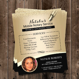 Notary Loan Signing Agent Black & Gold Foto Flyer