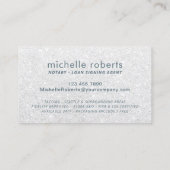 Notary Loan Signing Agent Dusty Blue Silver Ombre Visitenkarte (Rückseite)
