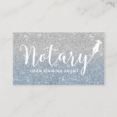 Notary Loan Signing Agent Dusty Blue Silver Ombre Visitenkarte (Vorderseite)