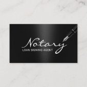Notary Loan Signing Agent Elegante Schwarz Visitenkarte (Vorderseite)