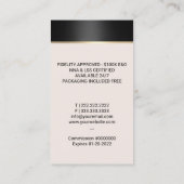 Notary Loan Signing Agent Eleganter Black Quill Pe Visitenkarte (Rückseite)