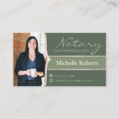 Notary Loan Signing Agent Elegantes Foto Visitenkarte (Vorderseite)