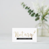 Notary Loan Signing Agent Elegantes Gold Script Visitenkarte (Stehend Vorderseite)