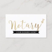 Notary Loan Signing Agent Elegantes Gold Script Visitenkarte (Vorderseite)
