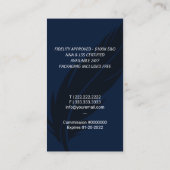 Notary Loan Signing Agent Feather Quill Pen Marine Visitenkarte (Rückseite)