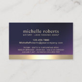 Notary Loan Signing Agent Gold Border Deep Lila Visitenkarte (Rückseite)