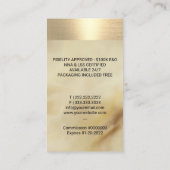 Notary Loan Signing Agent Gold Quill Agate Marmor Visitenkarte (Rückseite)