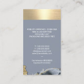 Notary Loan Signing Agent Gold Quill Blue Agate Visitenkarte (Rückseite)