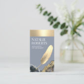 Notary Loan Signing Agent Gold Quill Blue Agate Visitenkarte (Stehend Vorderseite)