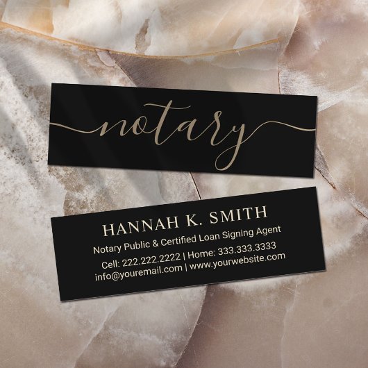 Notary Loan Signing Agent Minimalistisches Gold Sc Mini Visitenkarte